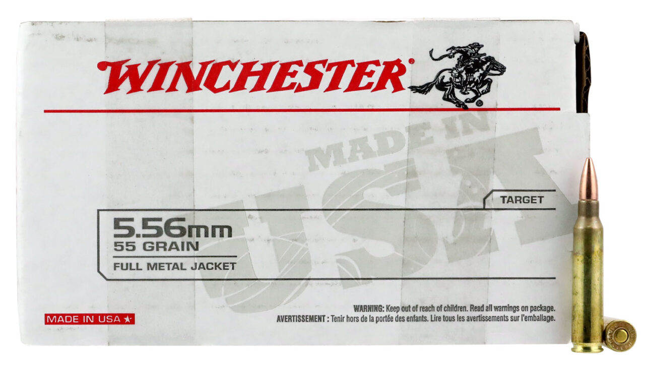 Winchester Ammo WM193150 USA 5.56x45mm NATO 55 gr 3270 fps Full Metal Jacket (FMJ) 150 Bx/4 Cs (Value Pack)