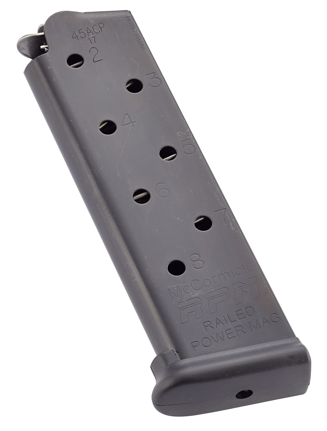 CMC Products MRPM45FS8B Railed Power Mag Black Detachable 8rd 45 ACP for 1911 Government