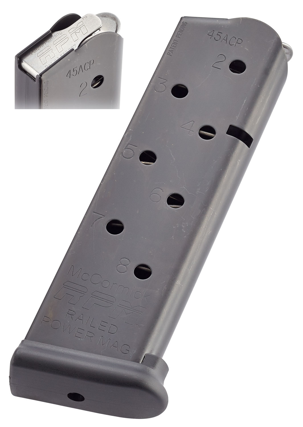 CMC Products MRPM45FS8B Railed Power Mag Black Detachable 8rd 45 ACP for 1911 Government - Image 2