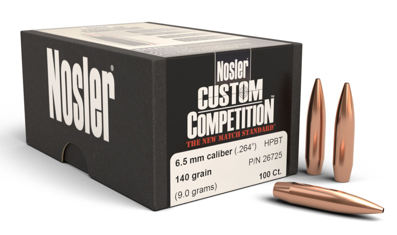 Nosler 26725 Custom Competition 6.5 Creedmoor .264 140 gr Hollow Point Boat-Tail (HPBT) 100 Per Box