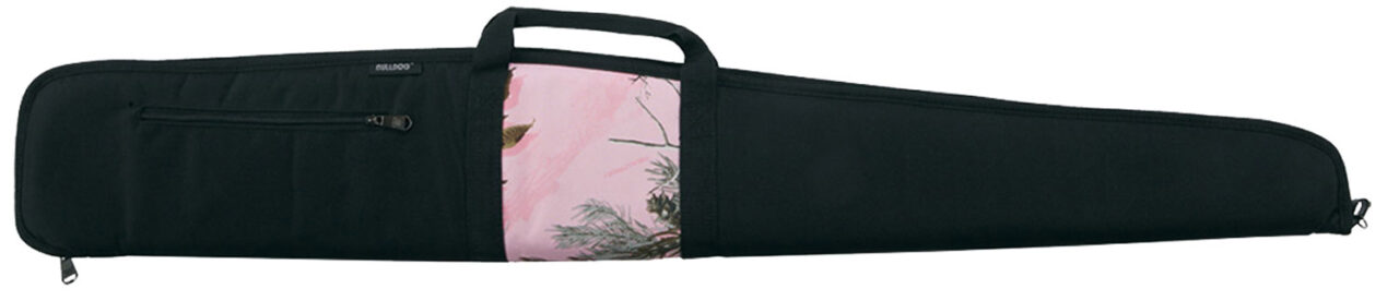 Bulldog BD215 Camo Panel Shotguns Case made of Water-Resistant Nylon with Black Finish & Camo Pink Panel, Floatable Design, Full Length Zipper & Foam Padding 52" L