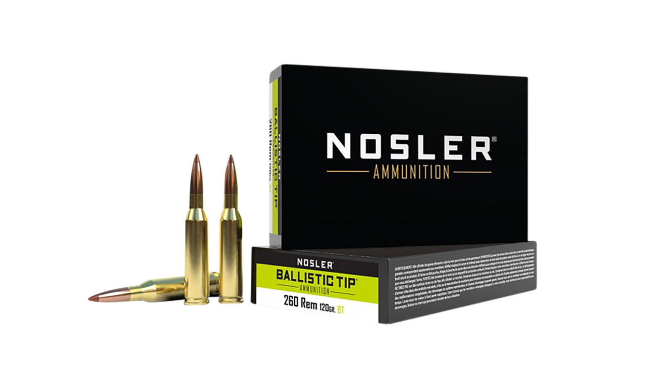 Nosler 40056 Ballistic Tip 260 Rem 120 gr Spitzer Ballistic Tip (SBT) 20 Per Box/ 10 Cs