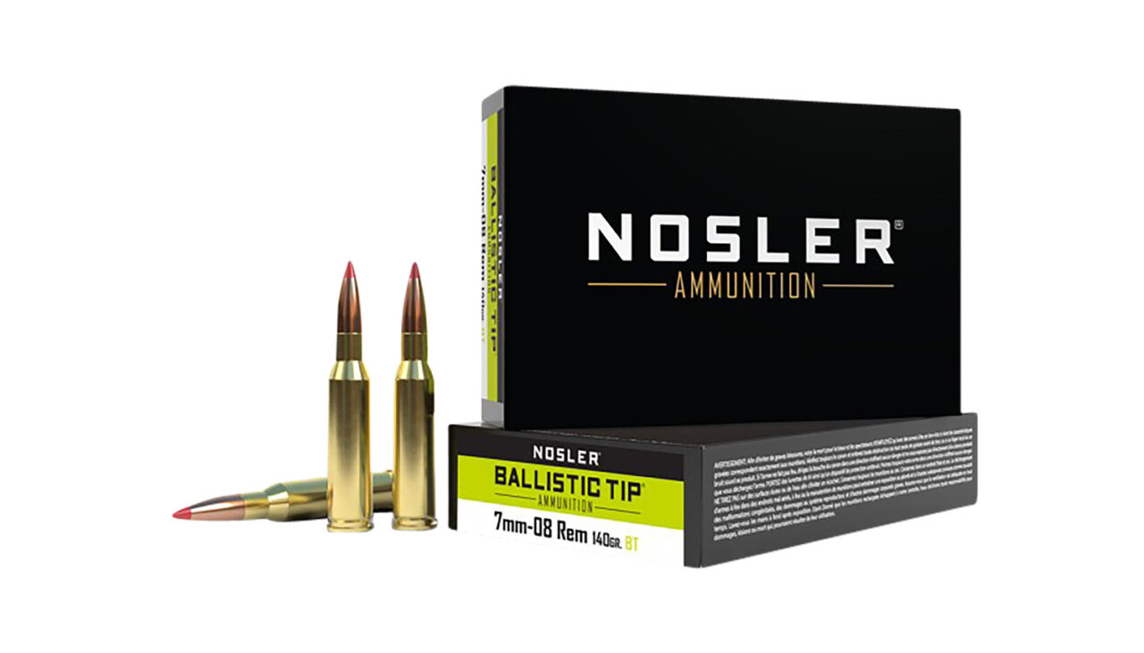 Nosler 40059 Ballistic Tip 7mm-08 Rem 140 gr Spitzer Ballistic Tip (SBT) 20 Per Box/ 10 Cs