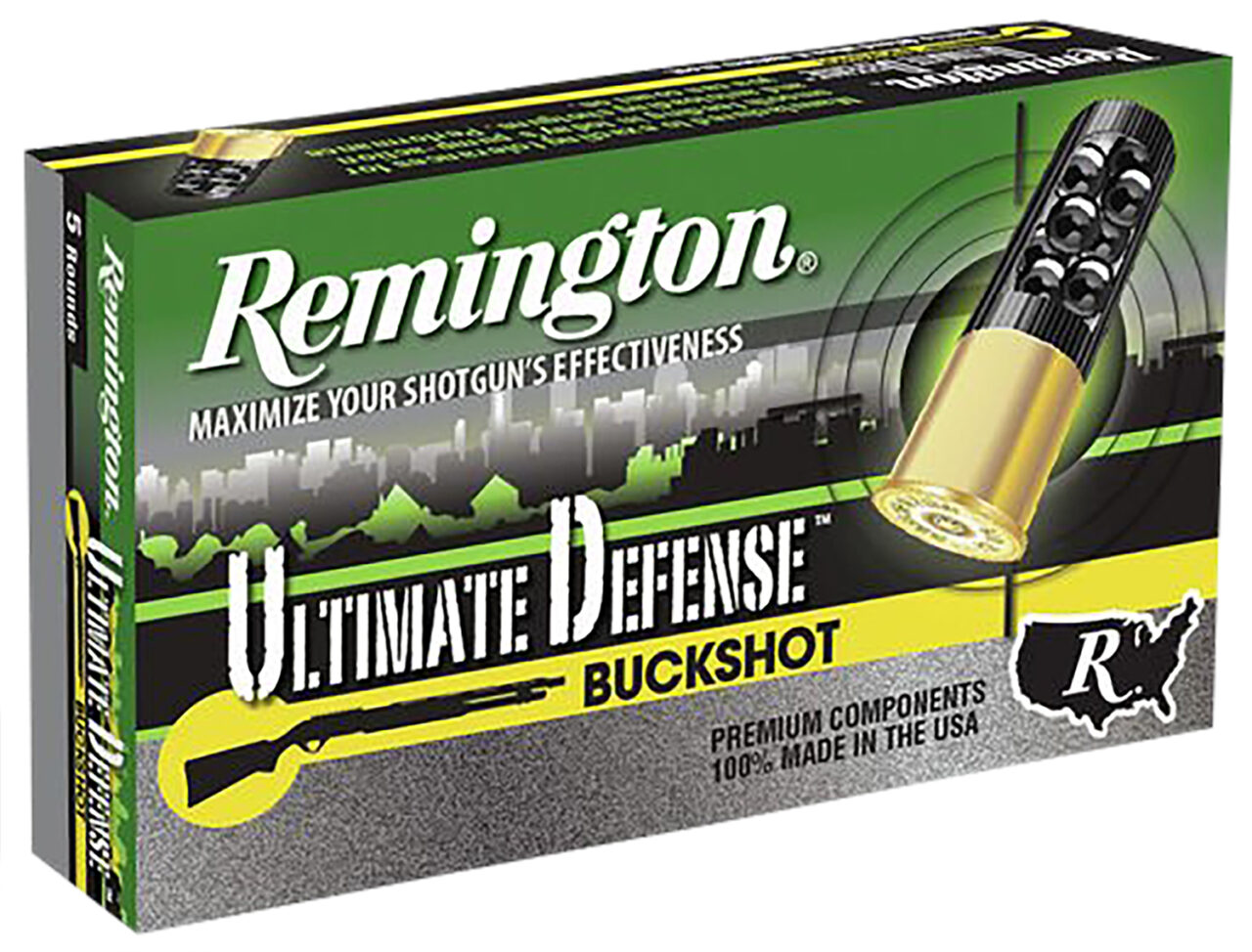 Remington Ammunition 20633 Ultimate Defense Buckshot 12 Gauge 3" 00 Buck Shot 5 Per Box/ 20 Cs