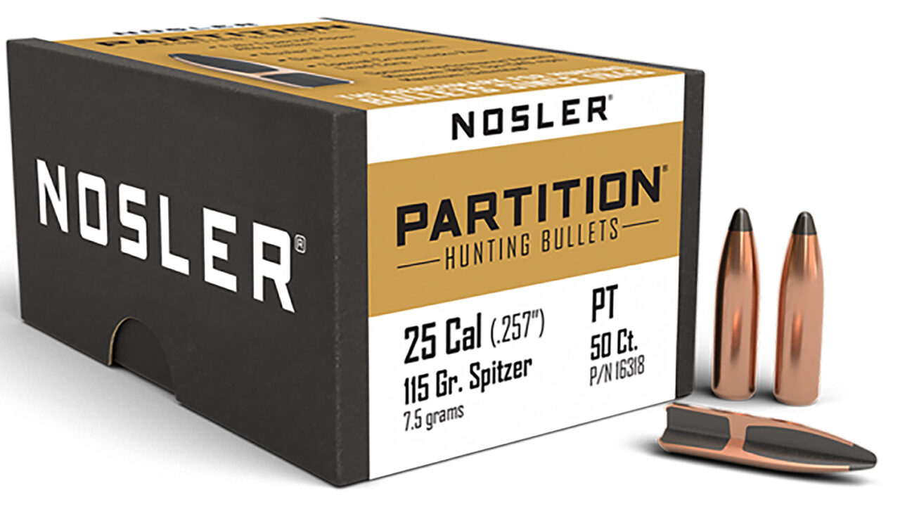 Nosler 16318 Partition 25 Cal .257 115 gr Spitzer 50 Per Box