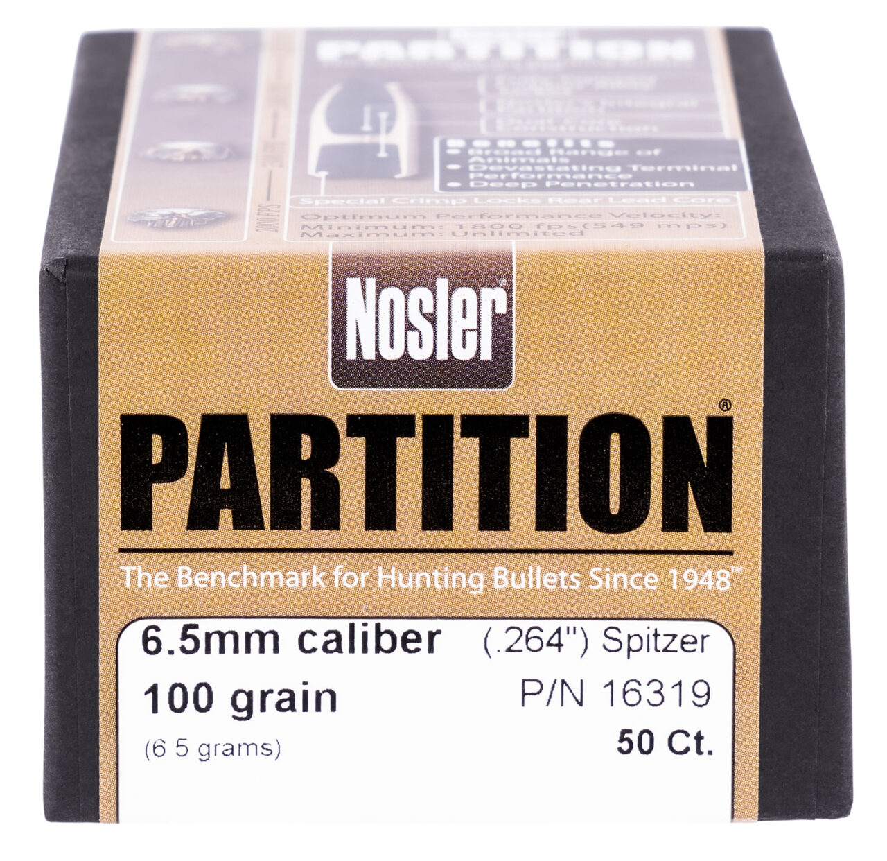 Nosler 16319 Partition 6.5 Creedmoor .264 100 gr Partition Spitzer 50 Per Box - Image 2