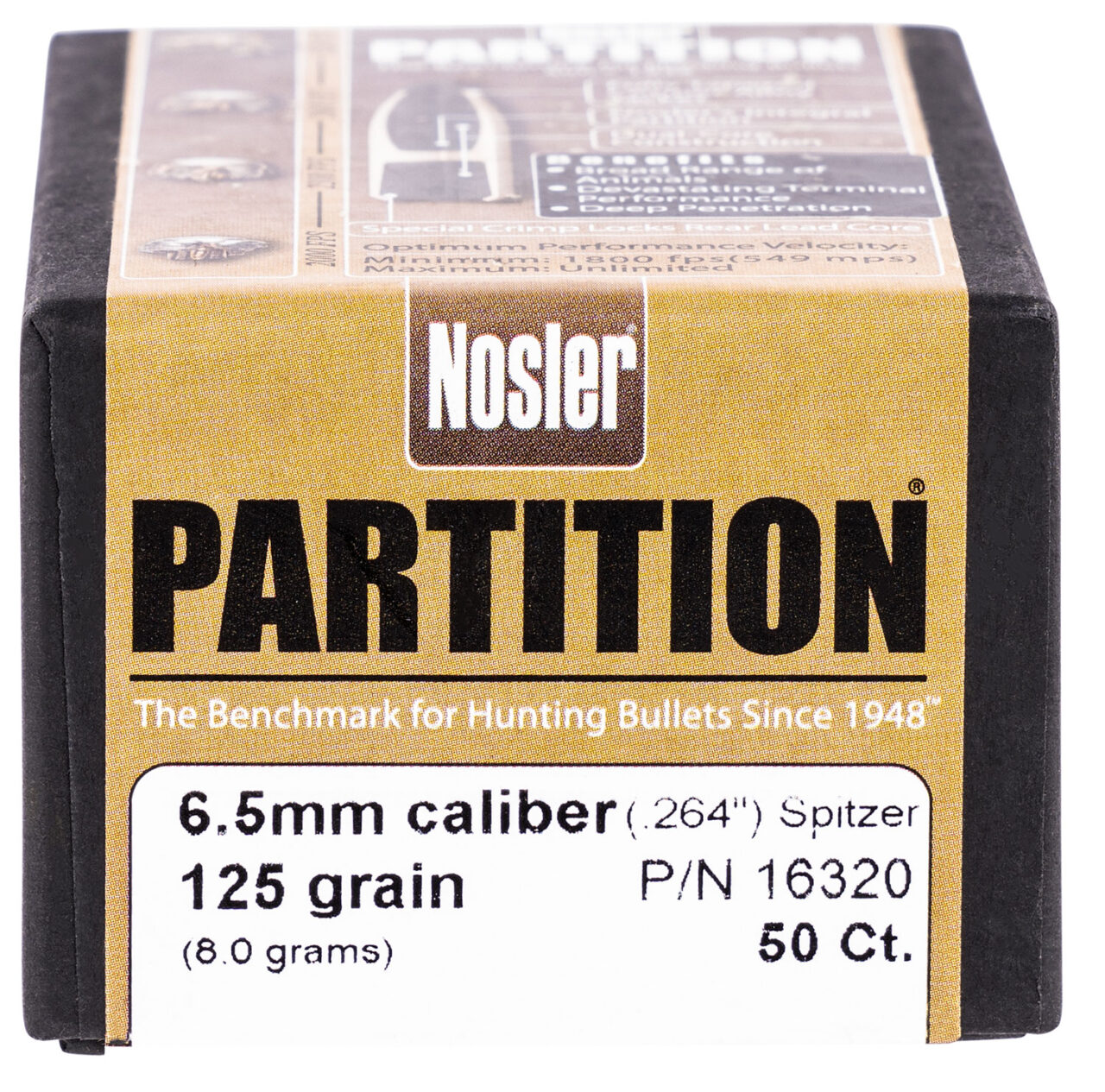 Nosler 16320 Partition 6.5 Creedmoor .264 125 gr Partition Spitzer 50 Per Box - Image 2