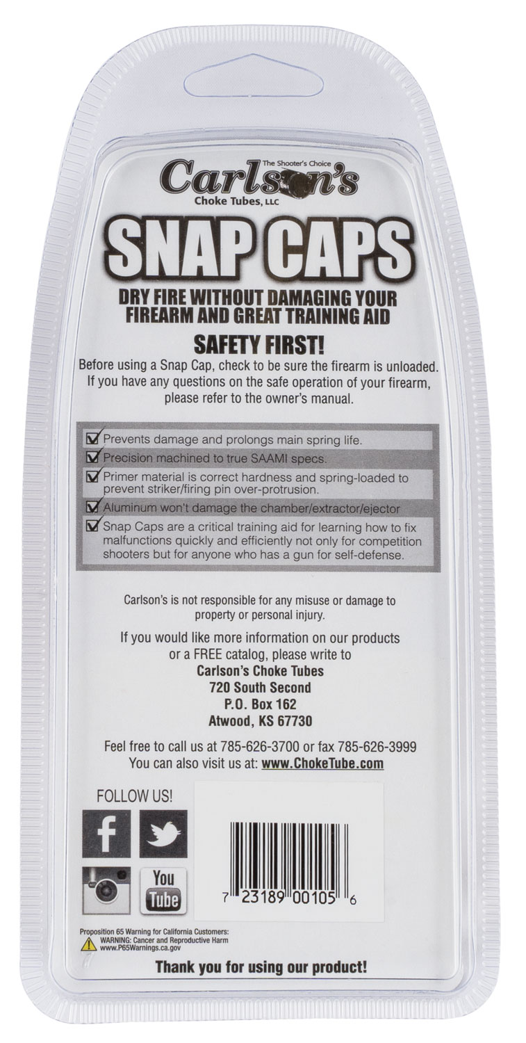 Carlson's Choke Tubes 00105 Snap Cap 12 Gauge Wool/Aluminum Base 2 Pack - Image 2