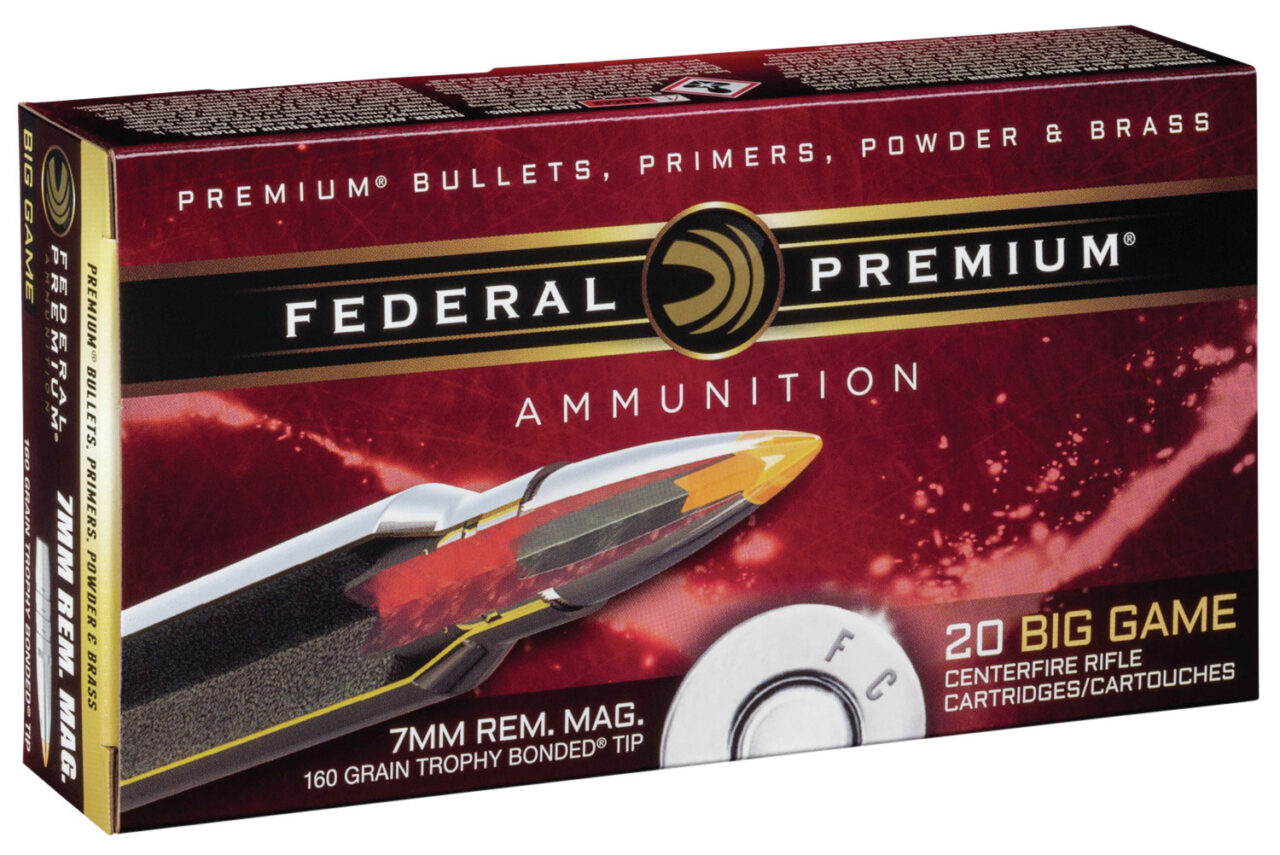 Federal PR7TT1 Premium 7mm Rem Mag 160 gr Trophy Bonded Tip 20 Per Box/10 Cs