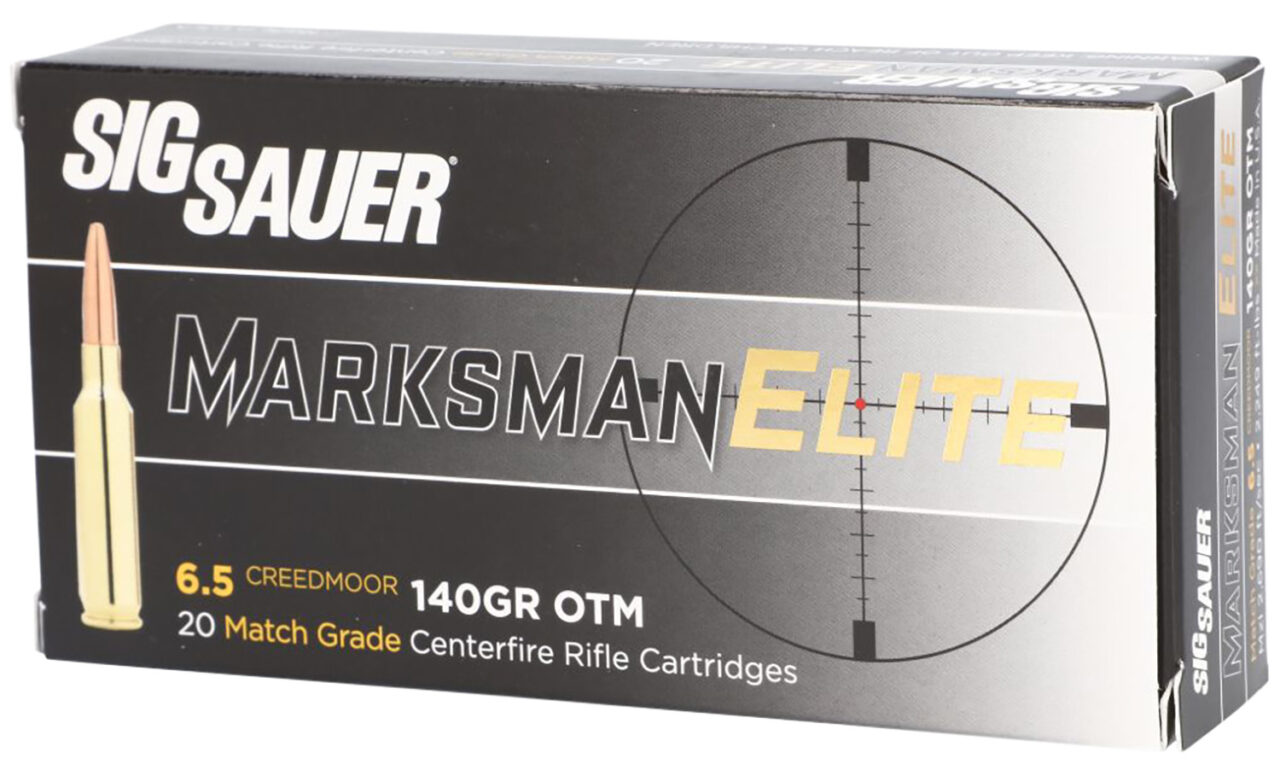 Sig Sauer E65CM120 Marksman Elite 6.5 Creedmoor 140 gr 2690 fps Open Tip Match (OTM) 20 Bx/10 Cs