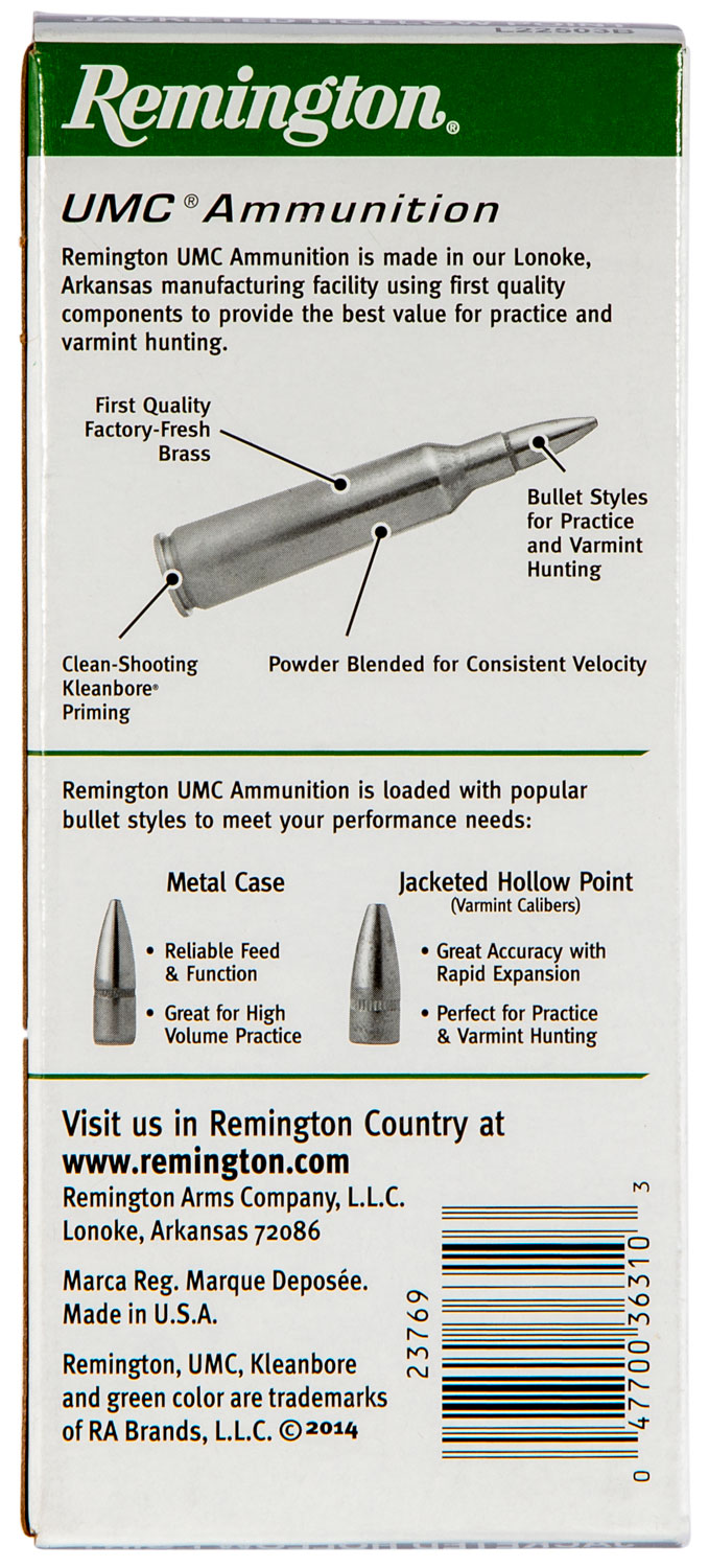 Remington Ammunition 23769 UMC Value Pack 22-250 Rem 45 gr Jacketed Hollow Point (JHP) 40 Per Box/ 10 Cs - Image 3