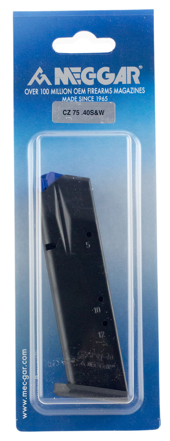 Mec-Gar MGCZ4012AFC Standard Blued with Anti-Friction Coating Detachable 12rd 40 S&W for CZ 75B/Shadow 2/75 SP-01/Shadow/85B