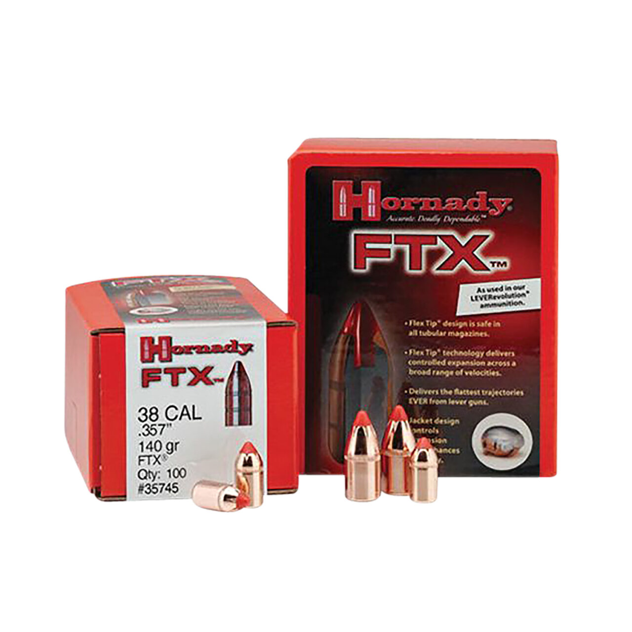 Hornady 35745 FTX 38 Cal .357 140 gr Flex Tip eXpanding (FTX)