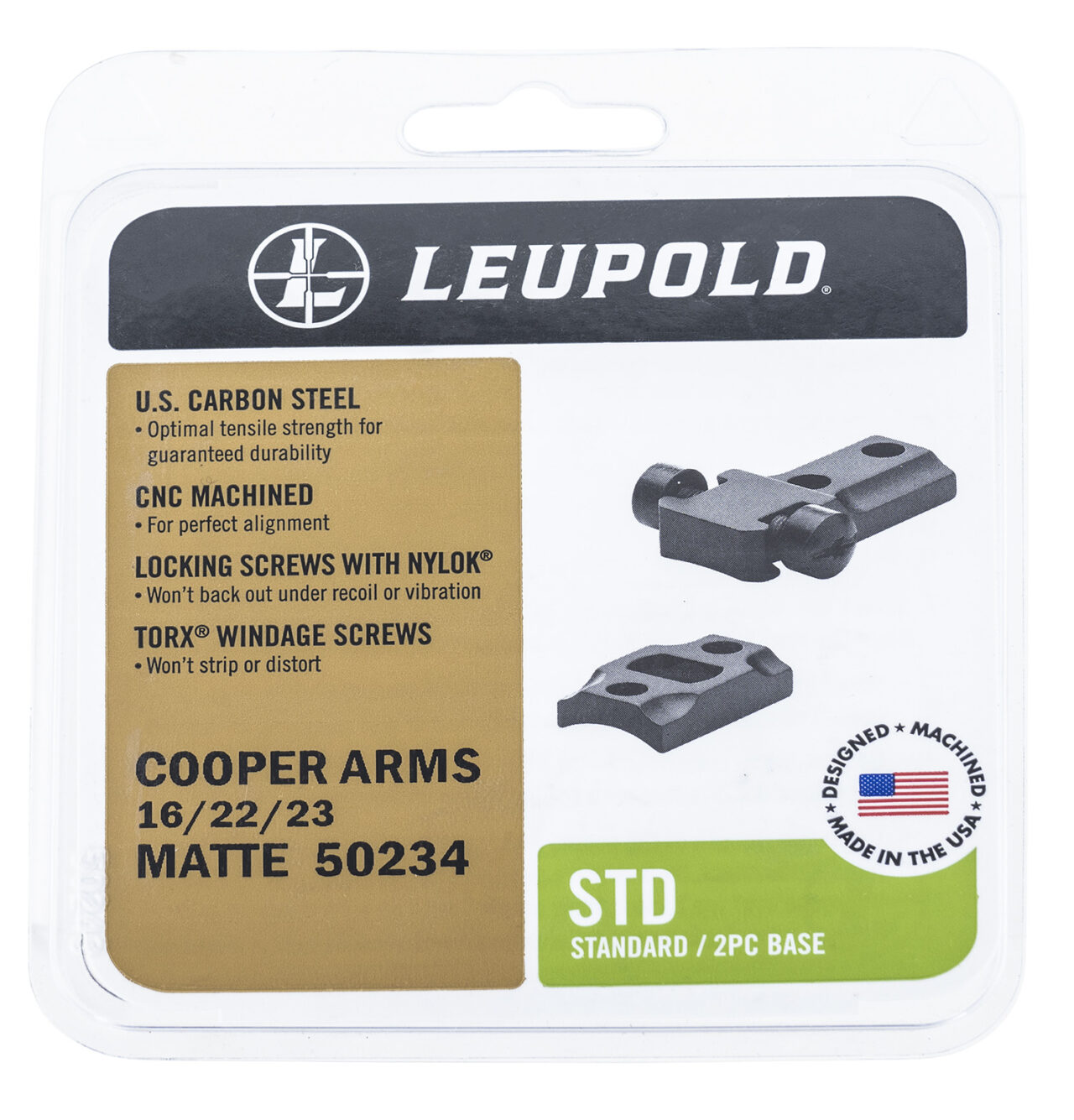 Leupold 50234 Standard Base Matte Black Cooper Arms 16/22/23