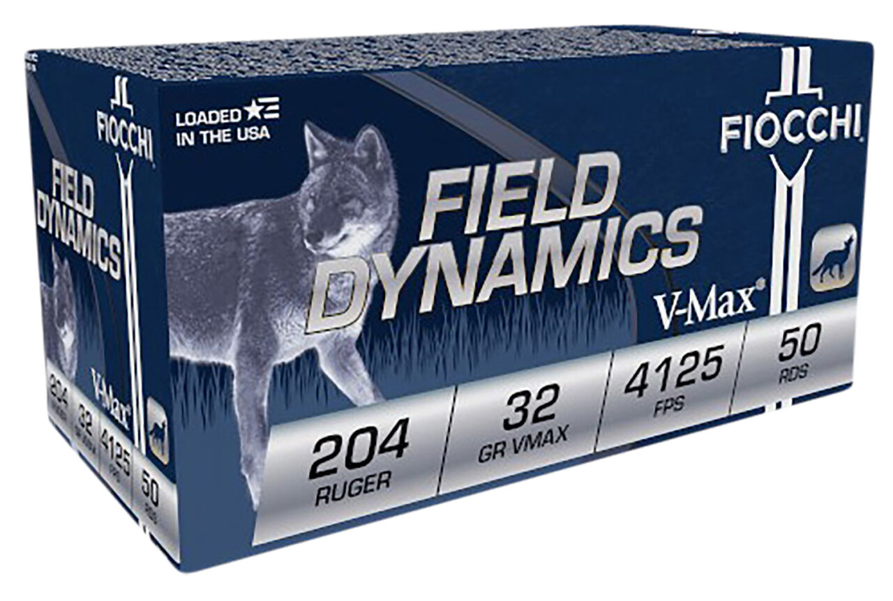 Fiocchi 204HVA Field Dynamics 204 Ruger 32 gr Hornady V-Max (VMX) 50 Per Box/20 Cs