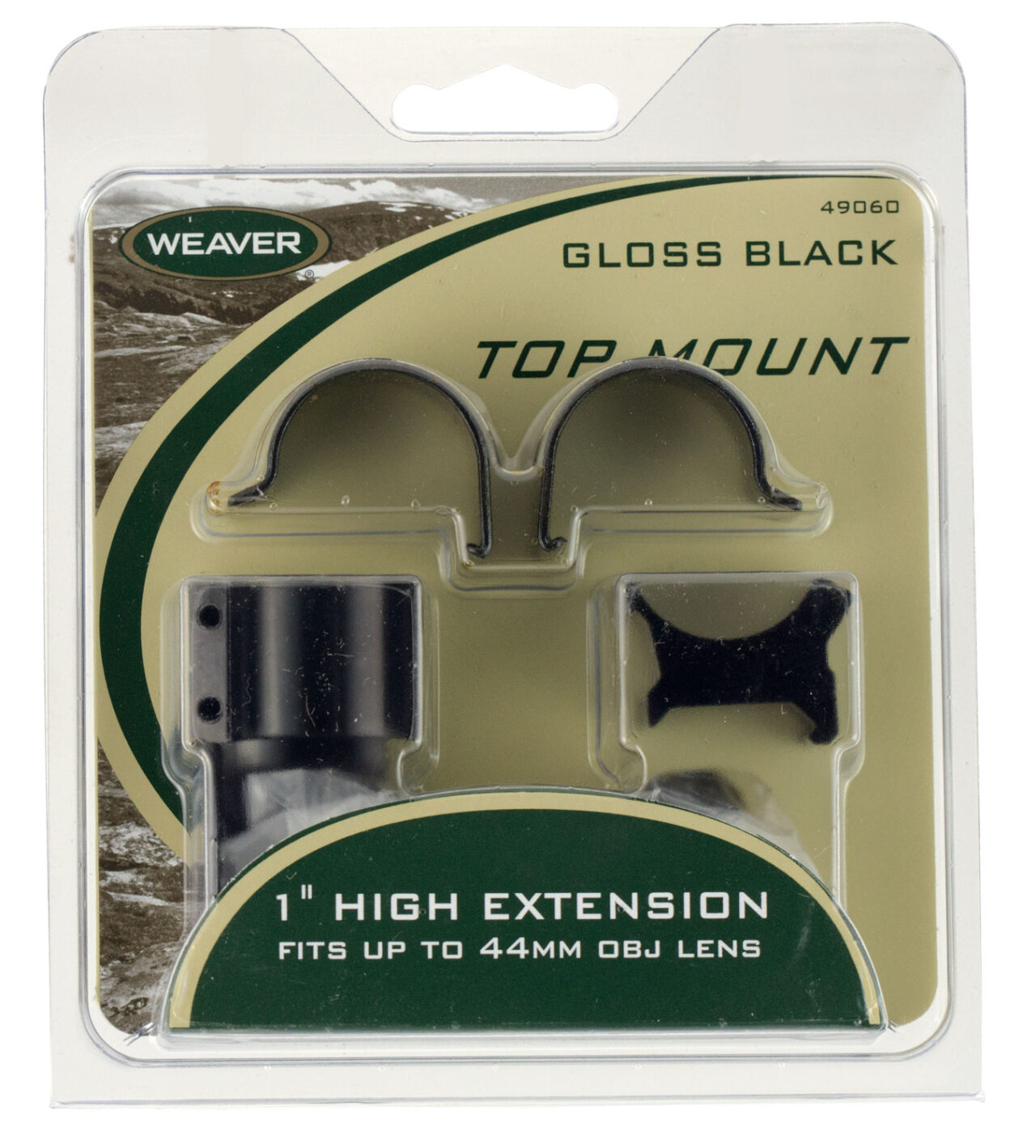 Weaver Mounts 49045 Top Mount Matte Black Aluminum/Steel 1" Tube High Quick Detach Dual Extended
