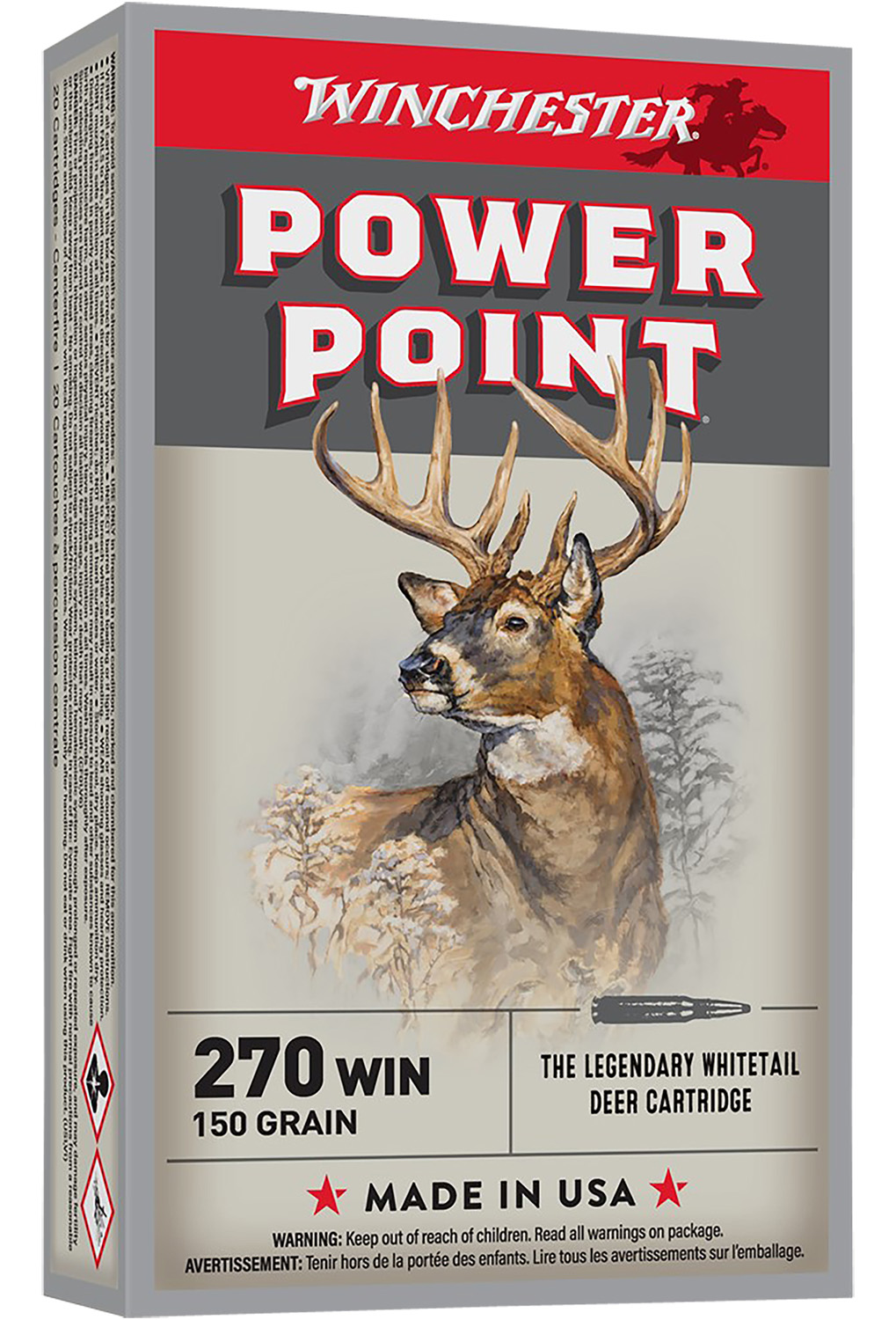 Winchester Ammo X2704 Power-Point 270 Win 150 gr 2850 fps Power-Point (PP) 20 Bx/10 Cs