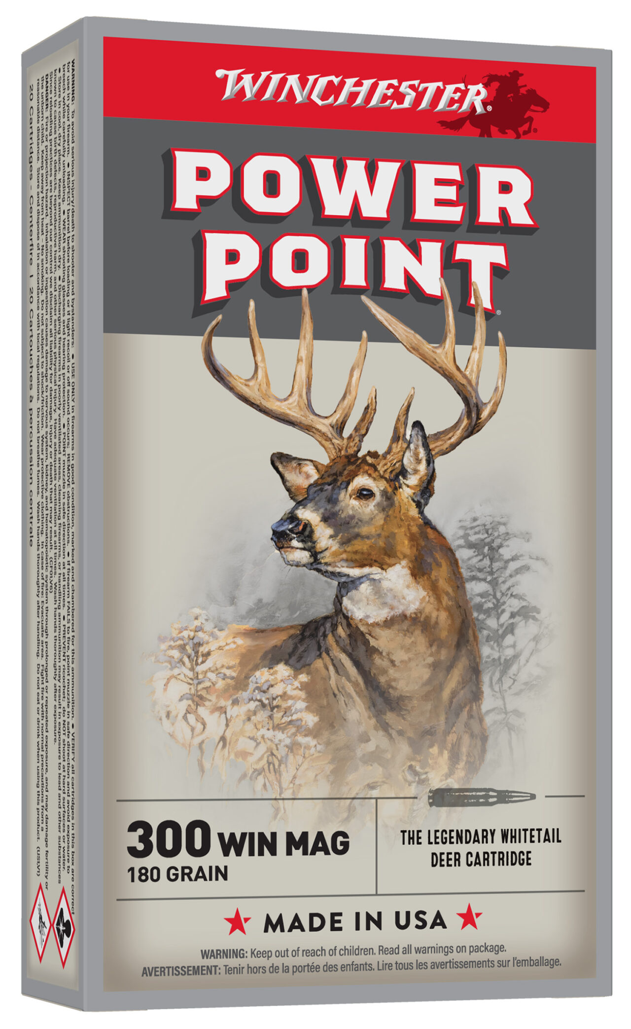 Winchester Ammo X30WM2 Power-Point 300 Win Mag 180 gr Power-Point (PP) 20 Per Box/ 10 Cs
