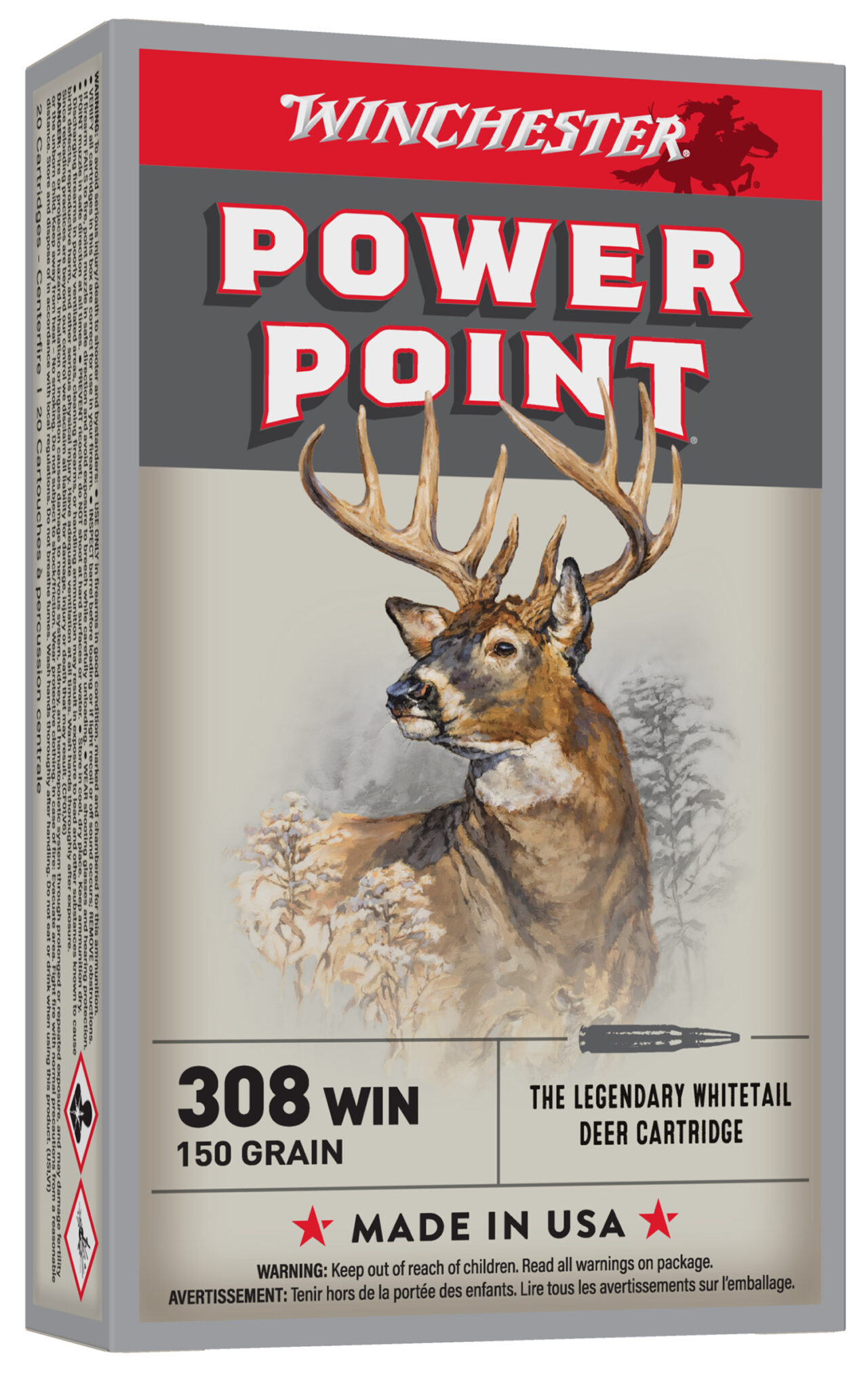 Winchester Ammo X3085 Power-Point 308 Win 150 gr Power-Point (PP) 20 Per Box/ 10 Cs
