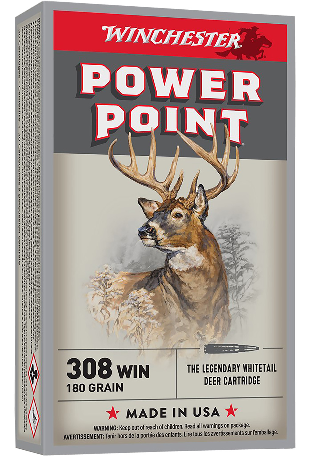 Winchester Ammo X3086 Power-Point 308 Win 180 gr Power-Point (PP) 20 Per Box/ 10 Cs