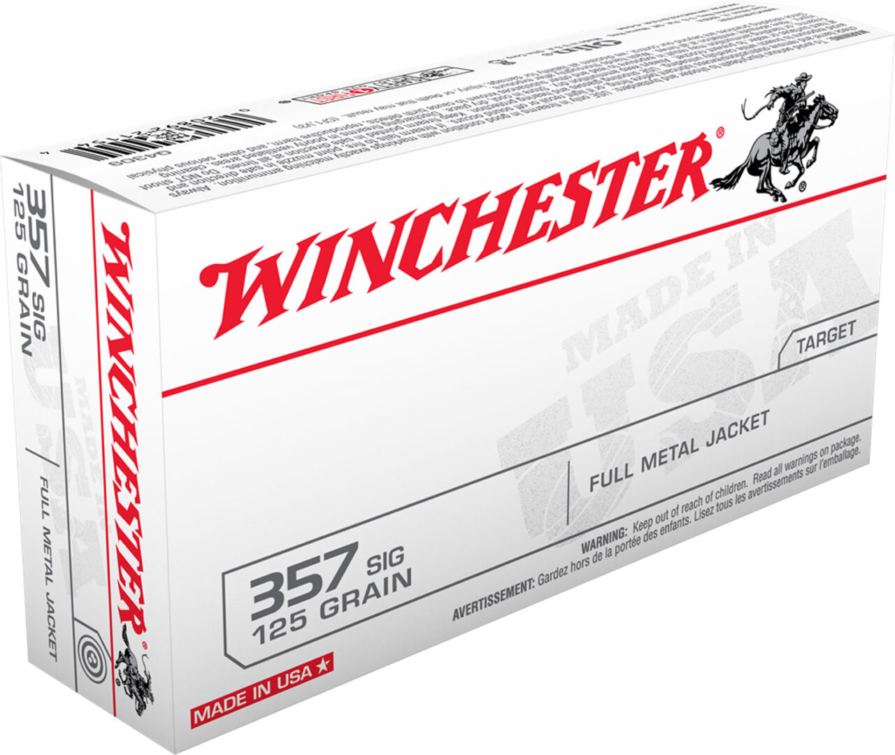 Winchester Ammo Q4309 USA 357 Sig 125 gr Full Metal Jacket (FMJ) 50 Per Box/ 10 Cs