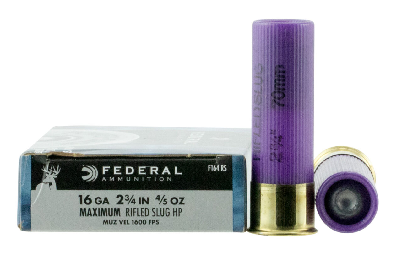 Federal F164RS Power-Shok Shotshell 16 Gauge 2.75" 7/8 oz Riflesd Slug Shot 5 Per Box/ 50 Cs - Image 2