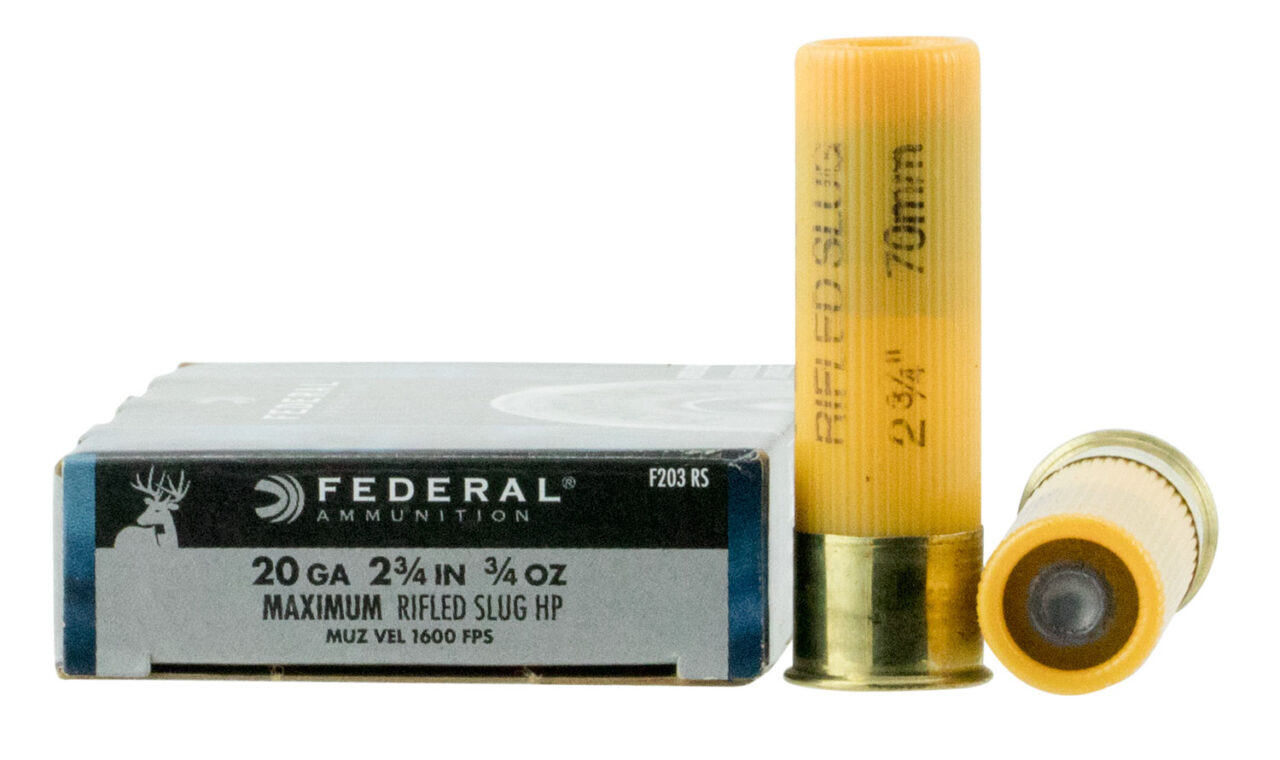 Federal F203RS Power-Shok 20 Gauge 2.75" 3/4 oz/328 gr 1600 fps Riflesd Slug Shot 5 Bx/50 Cs - Image 2
