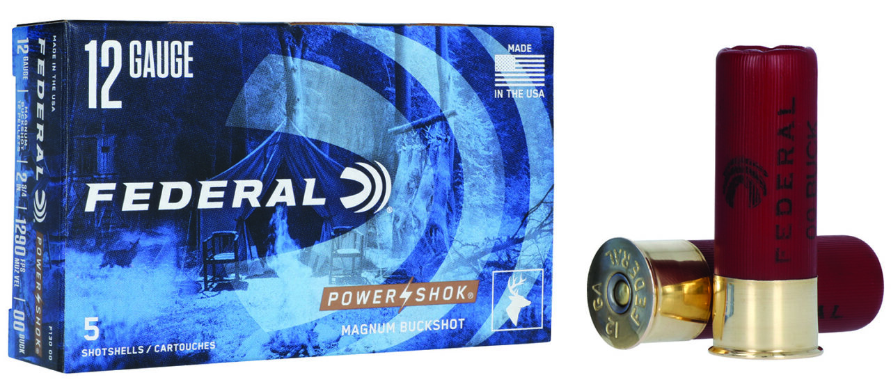 Federal F13000 Power-Shok Magnum 12 Gauge 2.75" 12 Pellets 1 7/16 oz 00 Buck Shot 5 Per Box/ 50 Cs