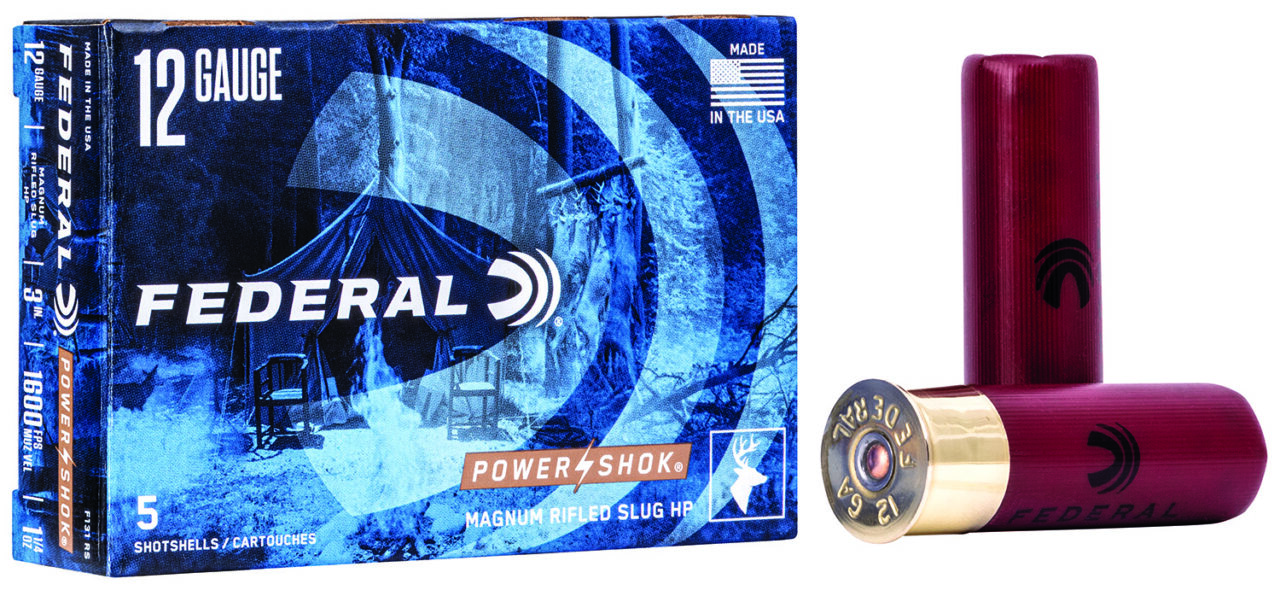 Federal F131RS Power-Shok Shotshell 12 Gauge 3" 1 1/4 oz Riflesd Slug Shot 5 Per Box/ 50 Cs