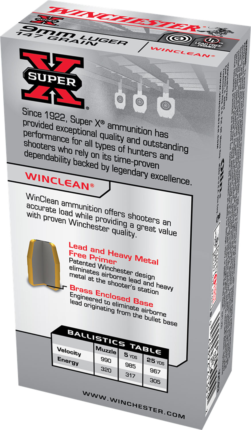 Winchester Ammo WC93 Super X 9mm Luger 147 gr Winclean Brass Enclosed Base 50 Per Box/ 10 Cs - Image 2