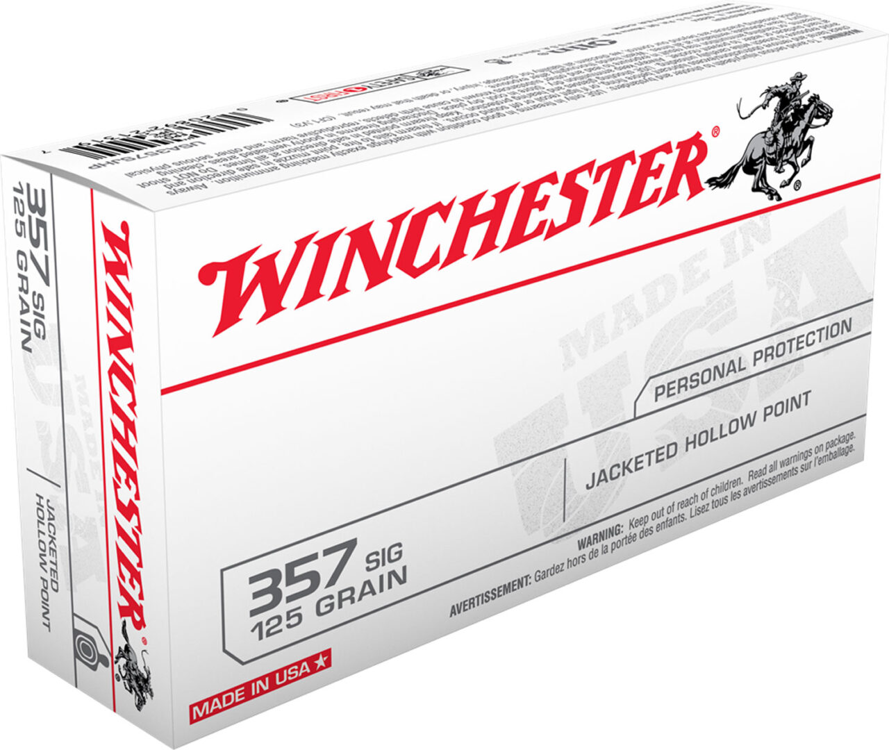 Winchester Ammo USA357SJHP USA 357 Sig 125 gr Jacketed Hollow Point (JHP) 50 Per Box/ 10 Cs