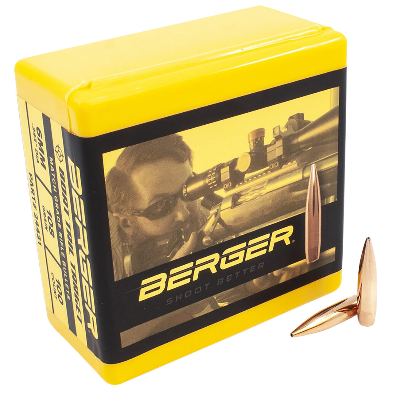 Berger Bullets 24431 Target Match Grade 6mm .243 108 gr Boat-Tail (BT) 100 Per Box