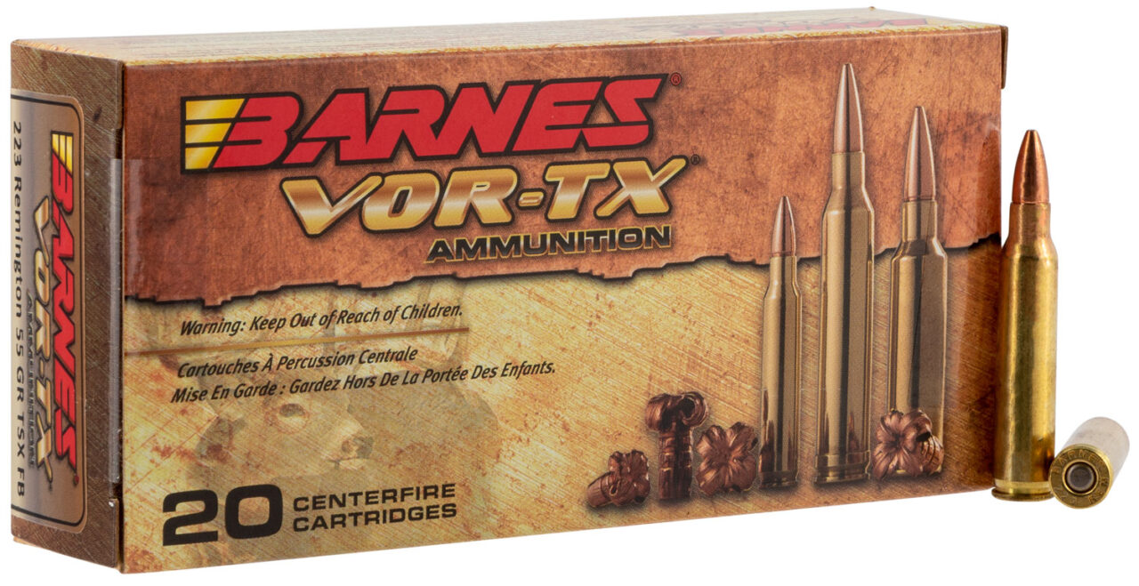 Barnes Bullets 21520 VOR-TX Rifles 223 Rem 55 gr, Barnes TSX Flat Base (TSXFB), 20 Per Box/ 10 Cs
