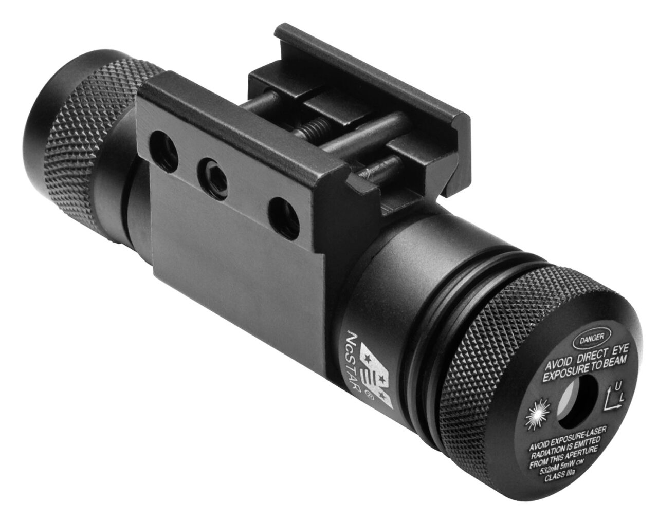 NcStar APRLSG Full Size Laser 5mW Green Laser with 532nM Wavelength & Made of Black Anodized Aluminum Includes Weaver Style Clamp