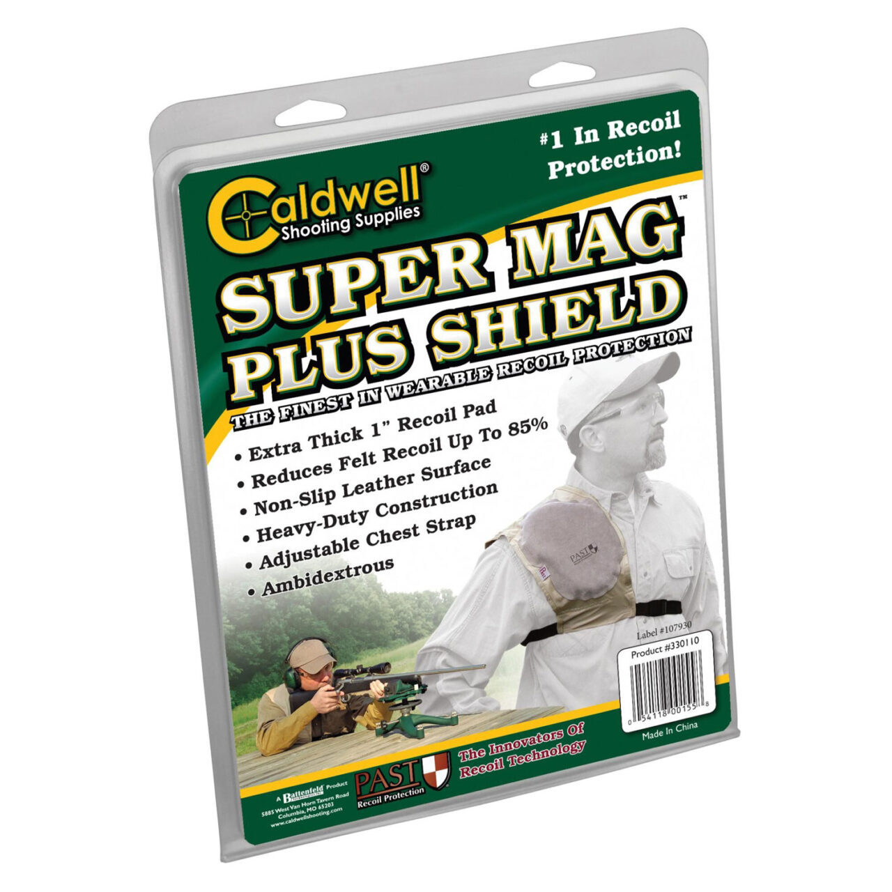 Caldwell 330110 Super Mag Plus Recoil Shield Tan Cloth w/Leather Pad Ambidextrous - Image 2