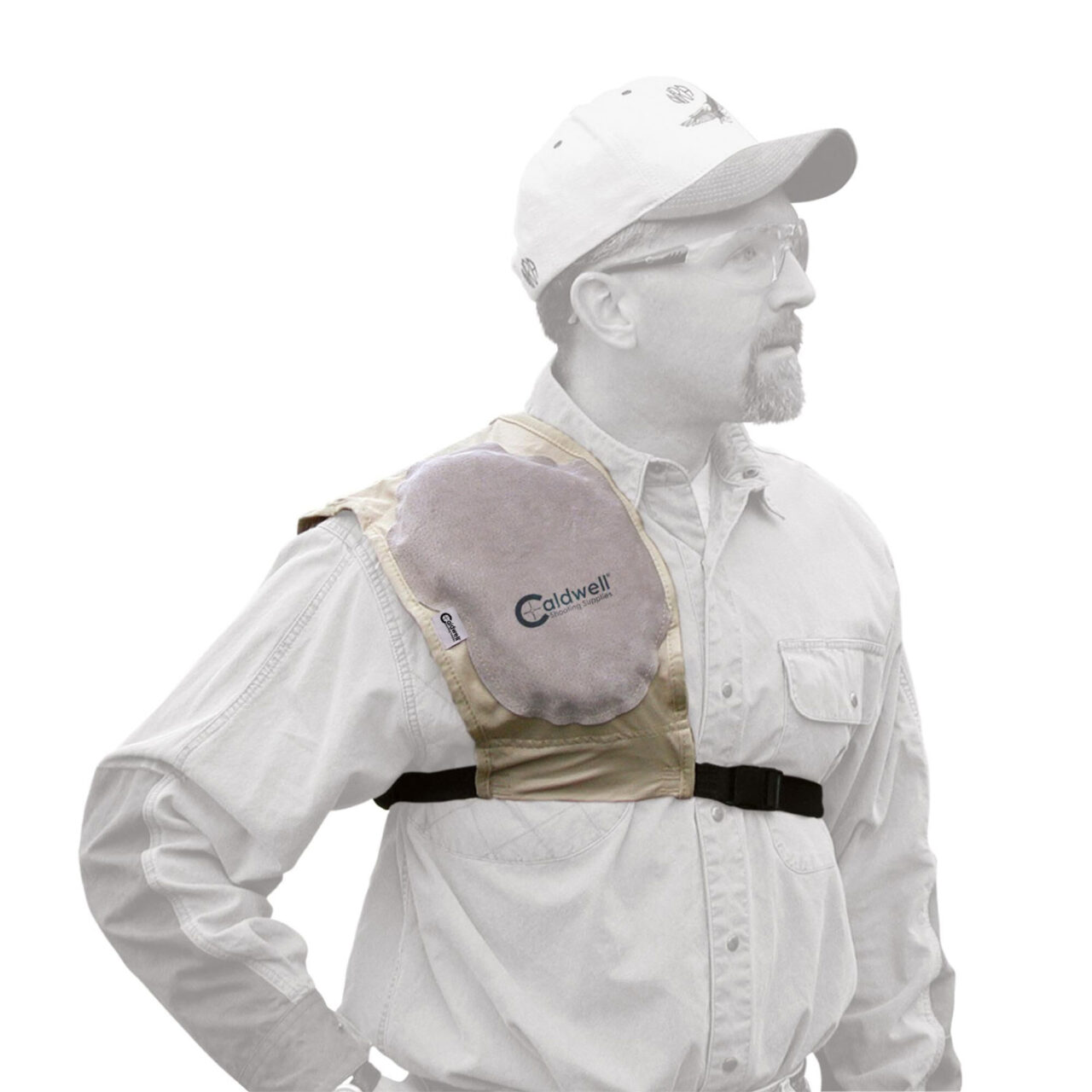 Caldwell 330110 Super Mag Plus Recoil Shield Tan Cloth w/Leather Pad Ambidextrous - Image 3