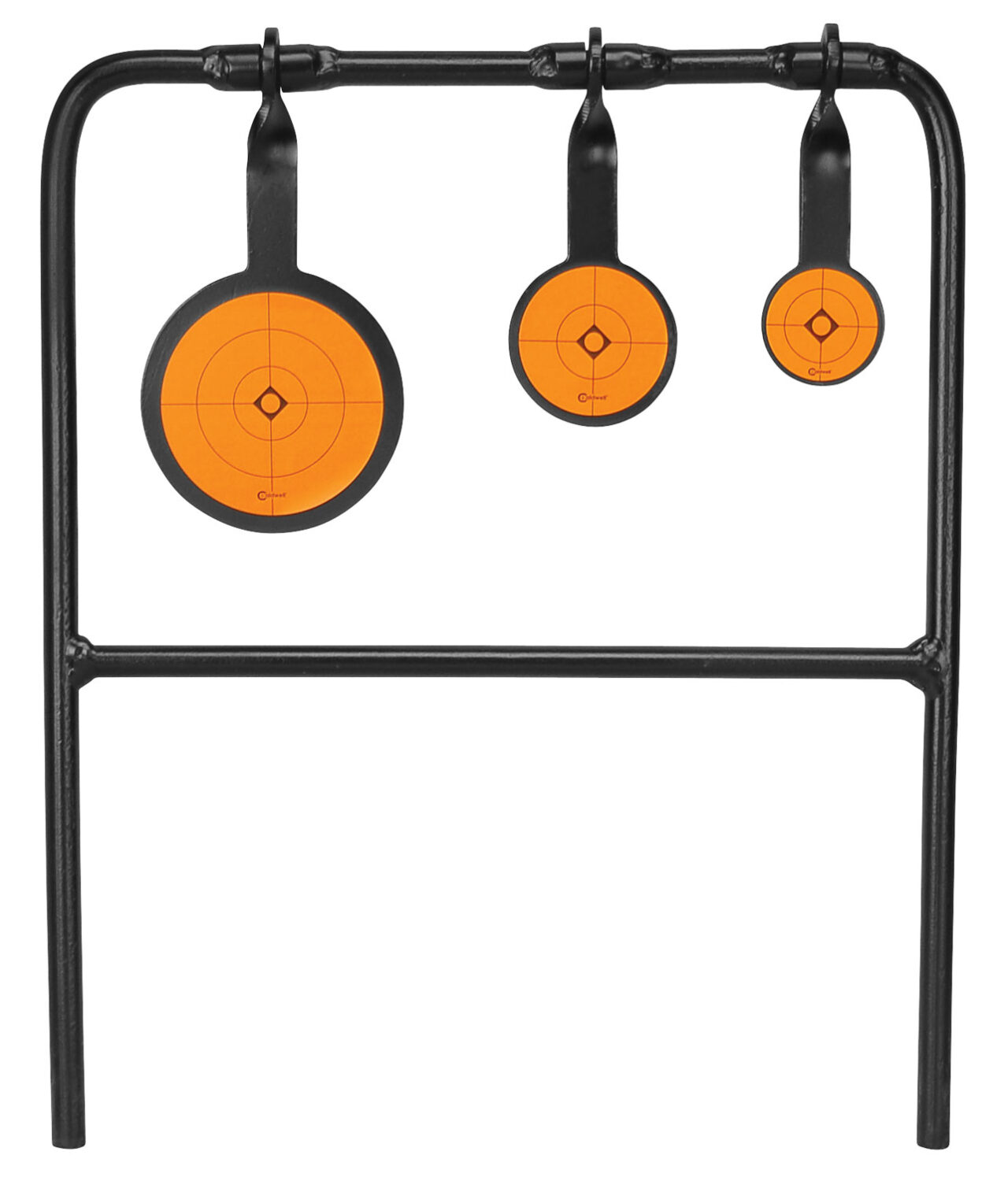 Caldwell 147072 Plink n Swing Triple Spin Target Rimfire Pistol/Rifles Steel Black/Orange Impact Enhancement Motion 1.75"/2.5"/3.5"