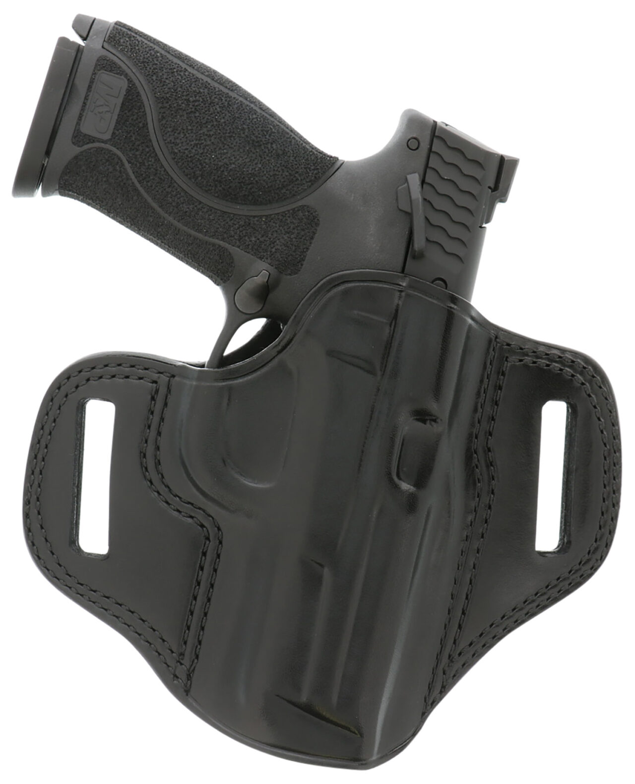 Galco CM224B Combat Master OWB Black Leather Belt Slide Compatible w/Ruger Security-9/Glock 17/Glock 22 Gen2-5 Belt 1.75" Wide Right Hand