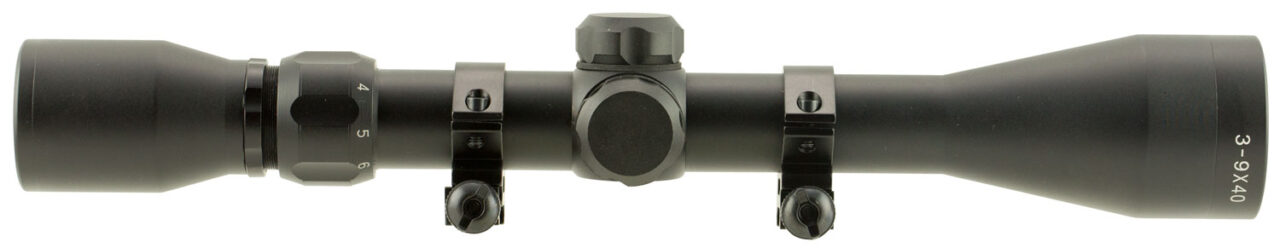 TruGlo TG853940B Trushot Black Anodized 3-9x40mm 1" Tube Duplex Reticle w/Rings