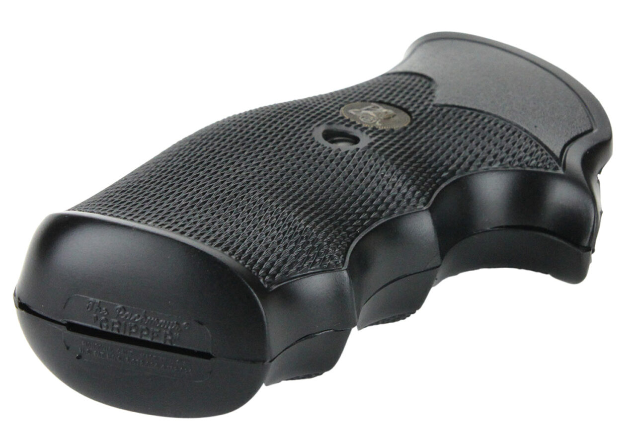 Pachmayr 03266 Gripper Grip Checkered Black Rubber with Finger Grooves for S&W K/L Frame with Round Butt - Image 2