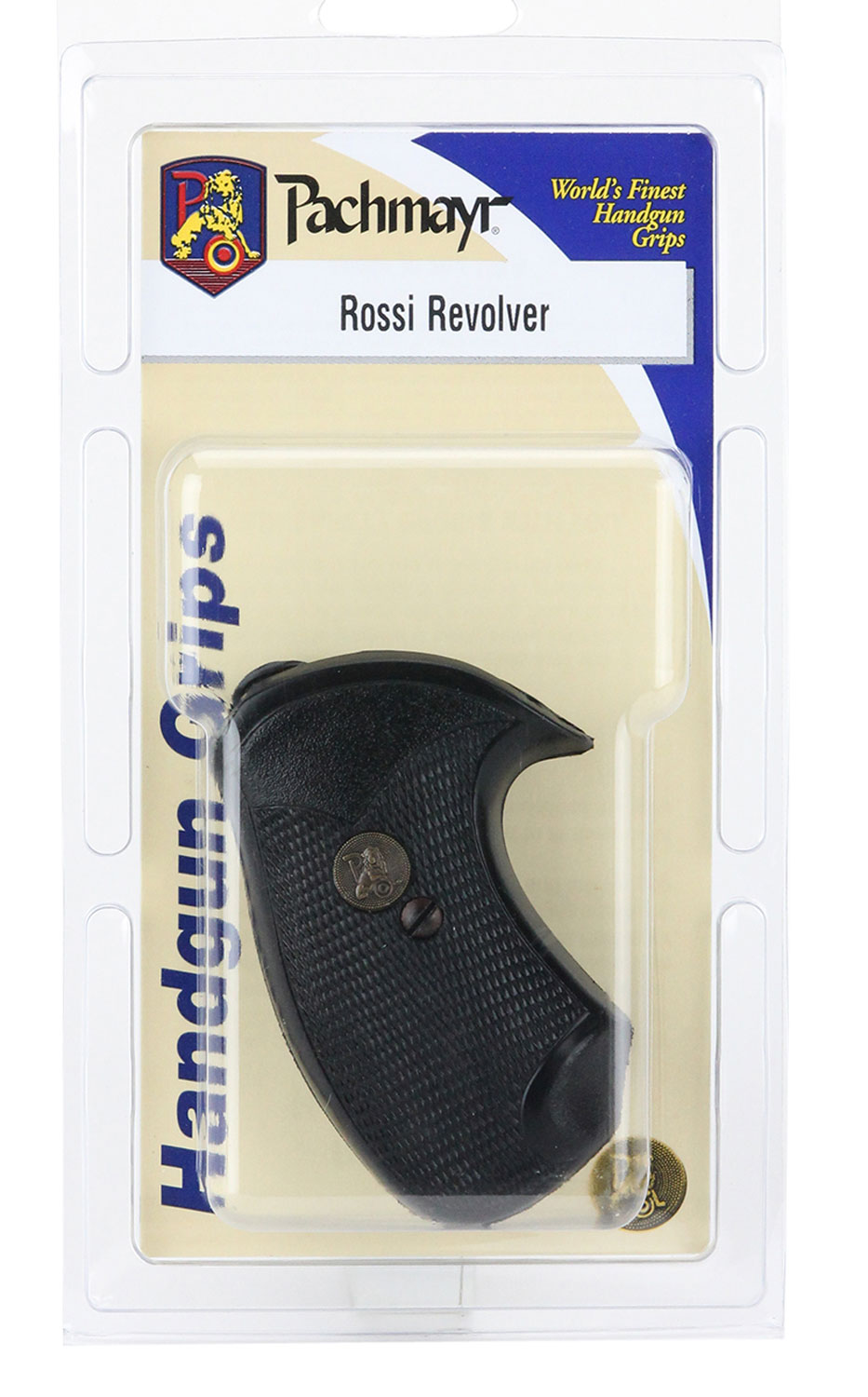 Pachmayr 03147 Compact Grip Checkered Black Rubber with Finger Grooves for Small Rossi Revolvers - Image 3