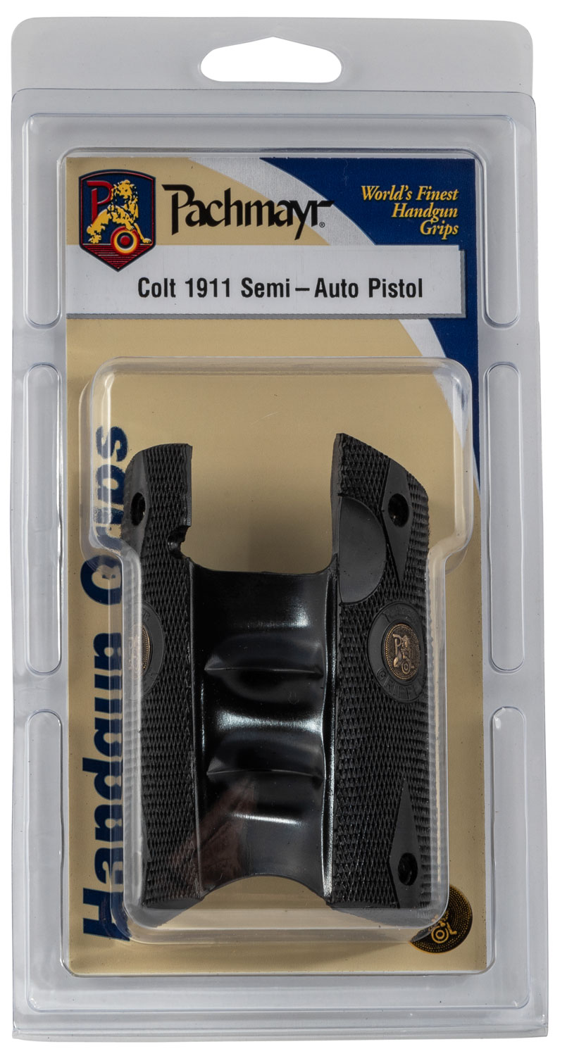 Pachmayr 05008 Signature Grip Checkered Black Rubber with Finger Grooves for 1911 - Image 3
