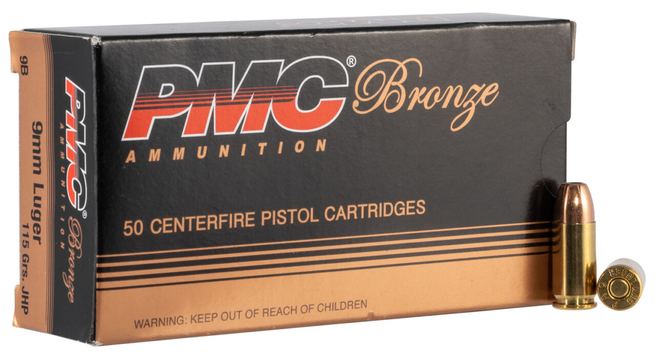 PMC 9B Bronze 9mm Luger 115 gr Jacketed Hollow Point (JHP) 50 Per Box/ 20 Cs