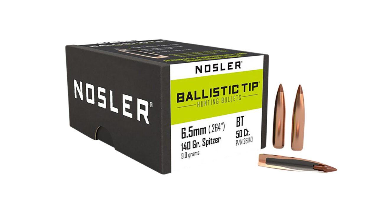 Nosler 26140 Ballistic Tip 6.5 Creedmoor .264 140 gr Spitzer Point 50 Per Box