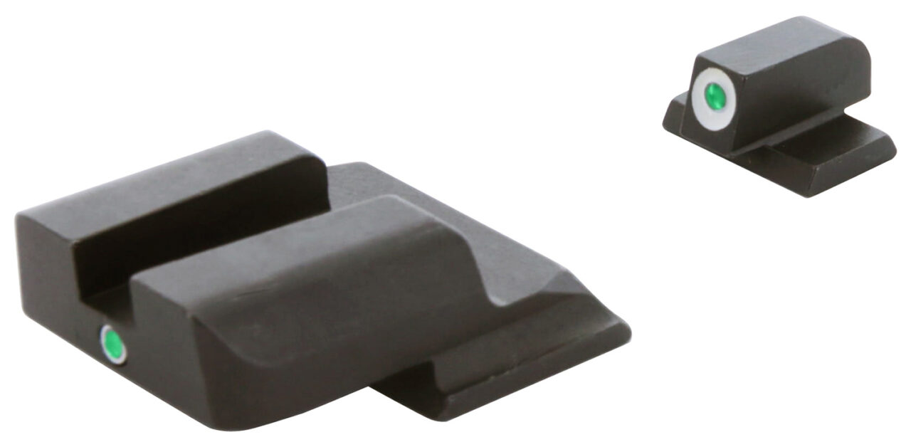 AmeriGlo SW141 i-Dot Sight Set for Smith & Wesson M&P Shield Black | Green Tritium with White Outline Front Sight Green Tritium i-Dot Rear Sight - Image 2
