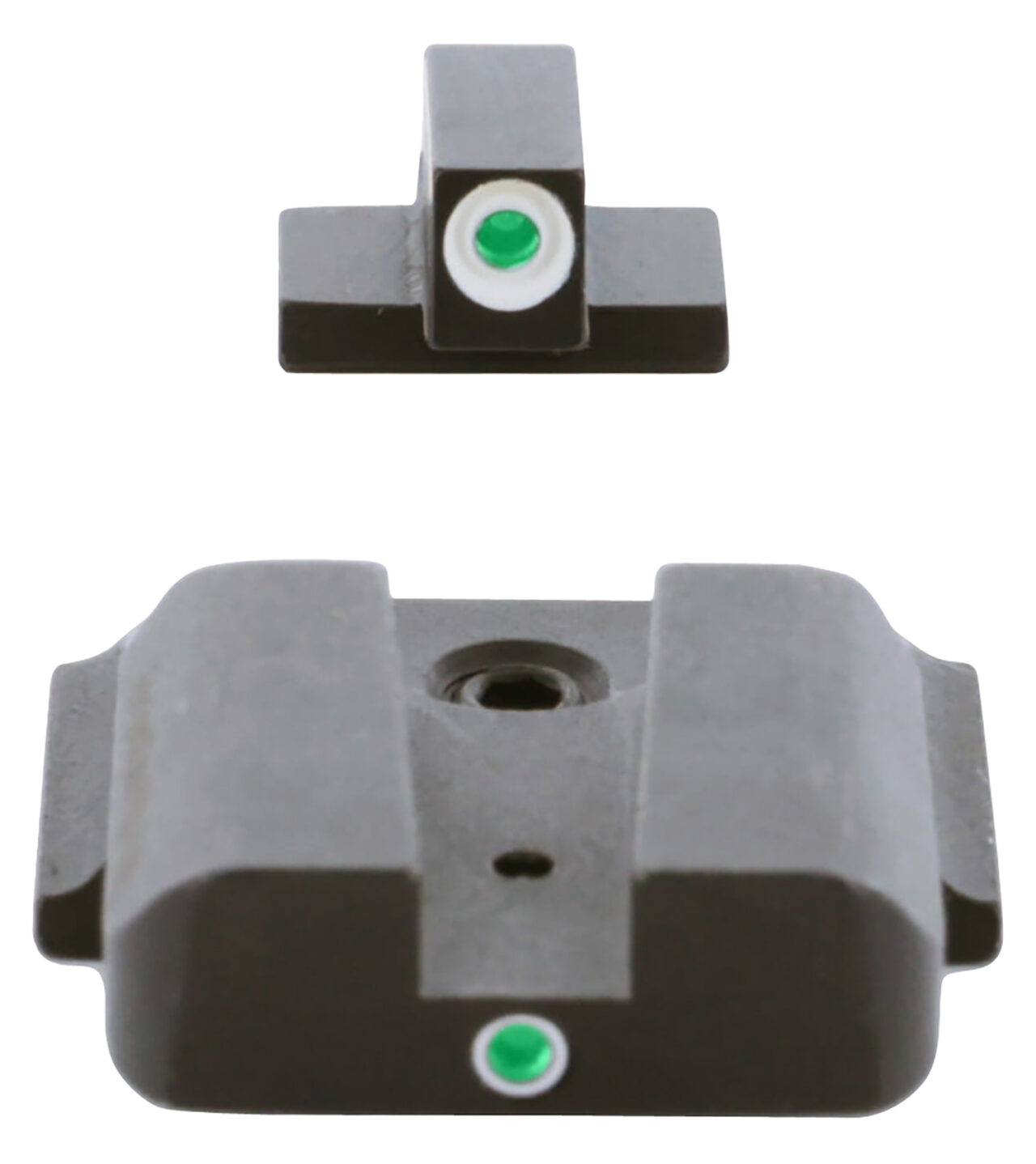 AmeriGlo SW141 i-Dot Sight Set for Smith & Wesson M&P Shield Black | Green Tritium with White Outline Front Sight Green Tritium i-Dot Rear Sight - Image 3