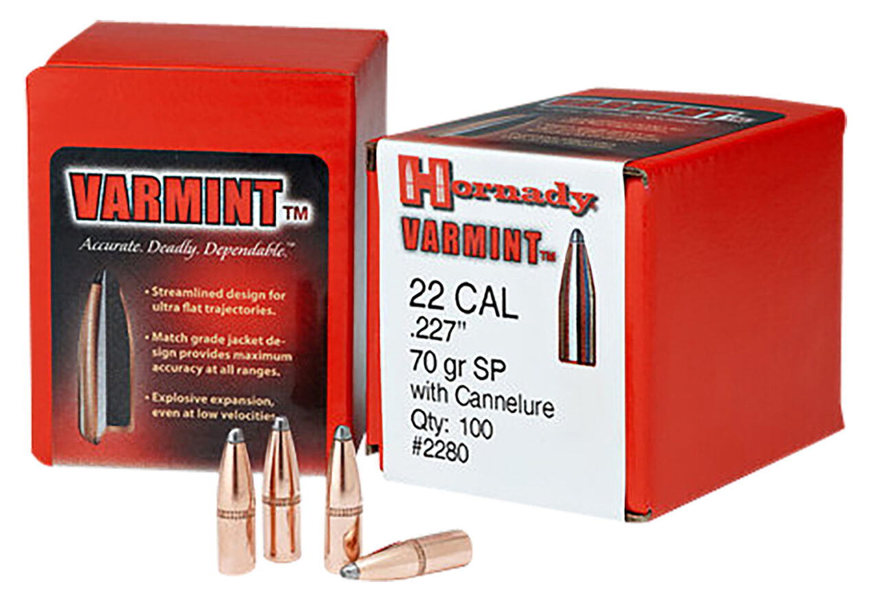 Hornady 2245 Traditional Varmint 22 Caliber .224 50 gr Spire Point 100 Per Box