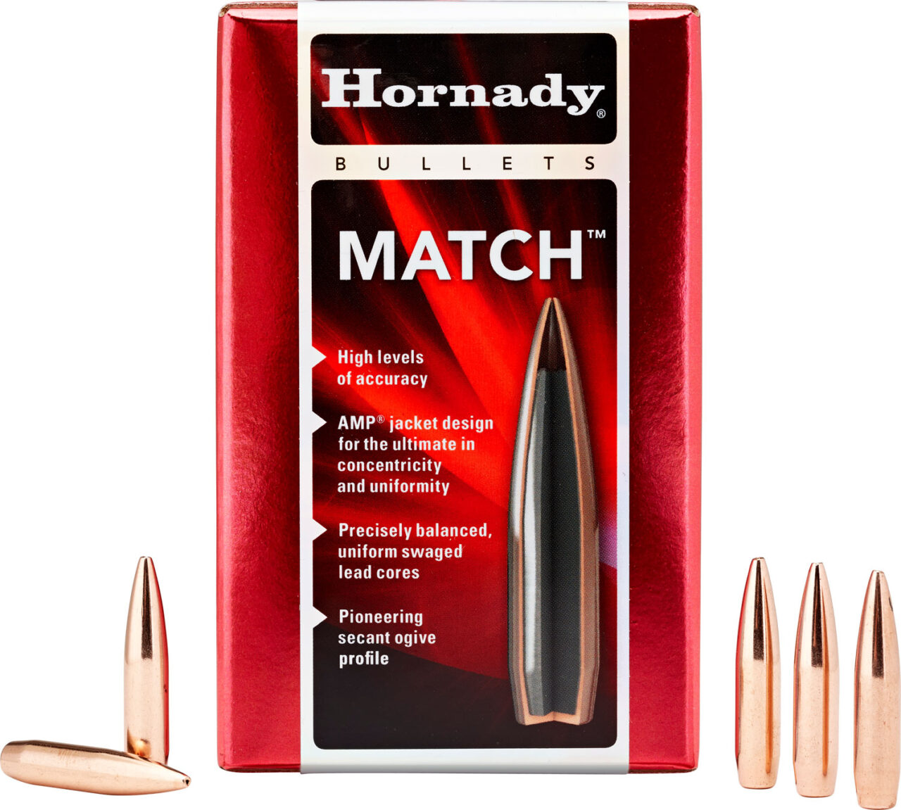 Hornady 30501 Match 30 Cal .308 168 gr Hollow Point Boat-Tail Match (HPBTM)