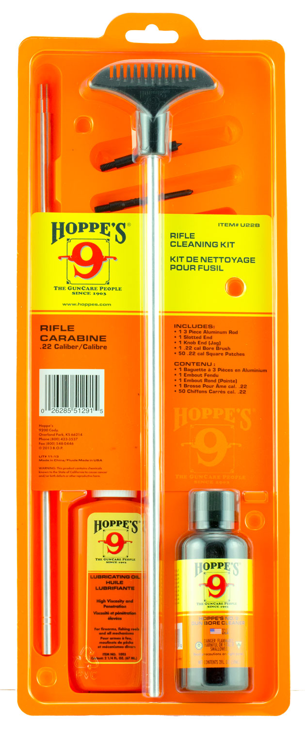 Hoppe's U22B Rifles Cleaning Kit 22 / 250 Cal (Clam Pack)