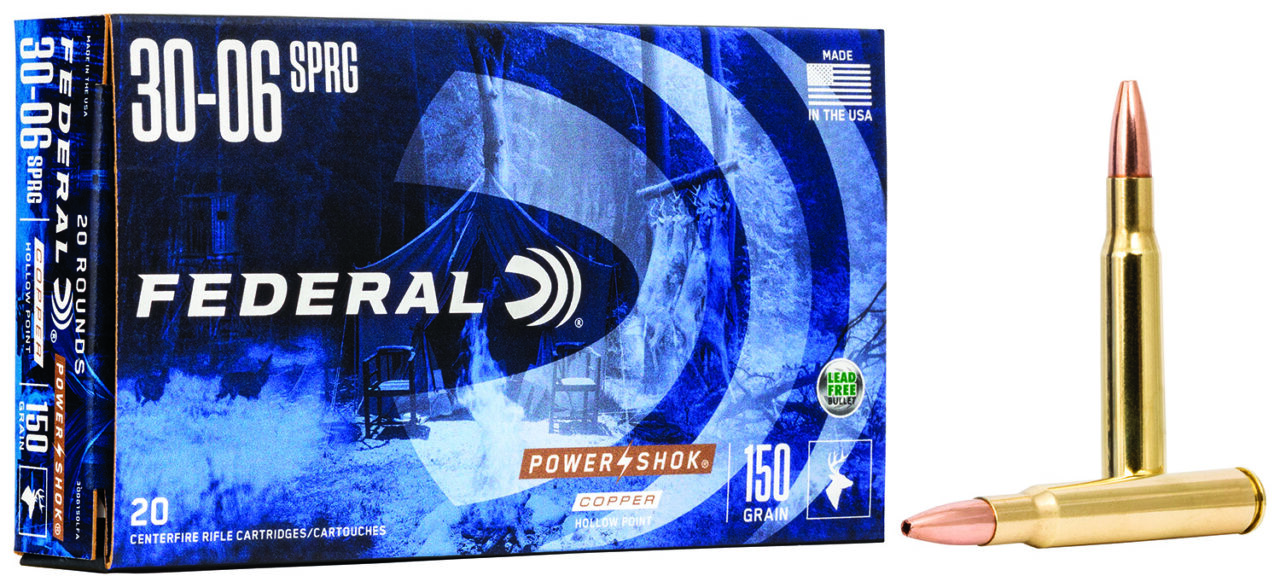 Federal 3006150LFA Power-Shok 30-06 Springfield 150 gr Copper Hollow Point (CHP) 20 Per Box/ 10 Cs